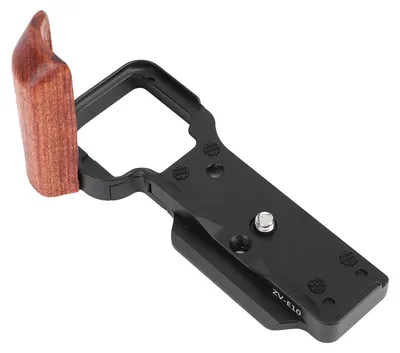 Produktbild von Kamera-L-Halterung für ZV E10, Aluminium-Stativ, Schnellwechselplatte mit Holzgriff, 1/4 Zoll Gewindeloch, Arca-Anschluss