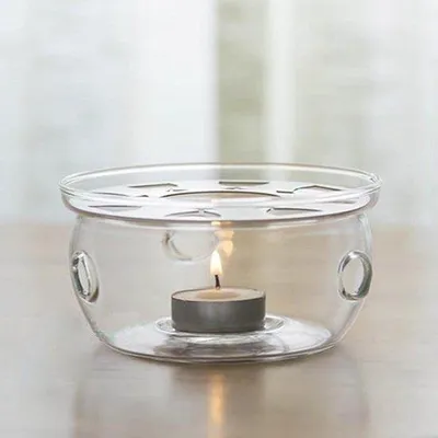 Image de Chauffe-thé en verre de 200 ml à double paroi, avec filtre et bougie chauffe-plat