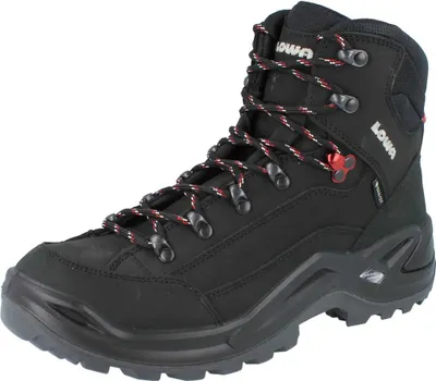 Produktbild von LOWA Renegade GTX Herren Wanderstiefel schwarz rot Nubukleder - Größe: UK 8,5