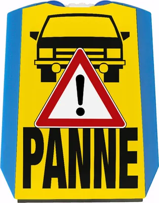 Produktbild von Panne mit dem PKW Parkscheibe mit Auto Motiv in gelb und 2 Einkaufswagenchips