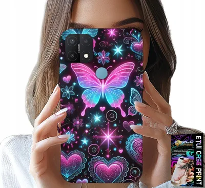 Zdjęcie produktu dla Etui Do Oppo A15 / A15S - Kolorowy Motylek Serce Modne Wzory Case
