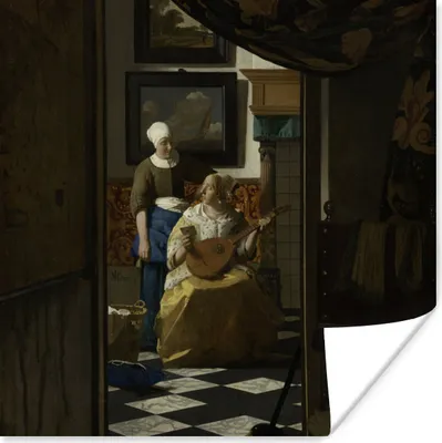 Produktbild von MuchoWow® Poster Der Liebesbrief - Johannes Vermeer 75x75 cm - Wand Dekoration