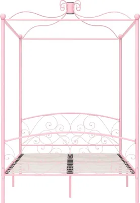 Produktbild von "im Sonderangebot"Himmelbett-Gestell - CLORIS - Doppelbett - Robust und langlebig - Rosa Metall 140 x 200 cm - Einfache Montage -  - NeuMöbel8856424