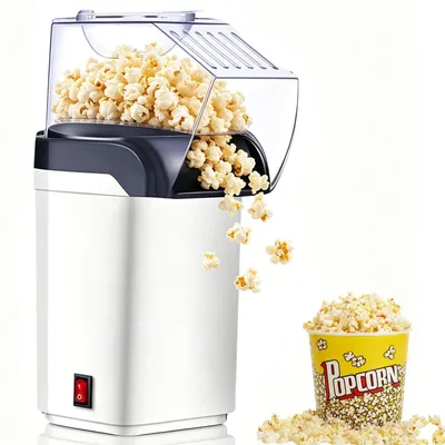 Heißluft-Popcornmaschine, 1200 W, 3,5 l, weiß, mit Messbecher