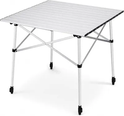Imagen del producto de Mesa plegable para camping, de 70x70x70 cm, de aluminio. Mesa para picnic, ideal para exteriores
