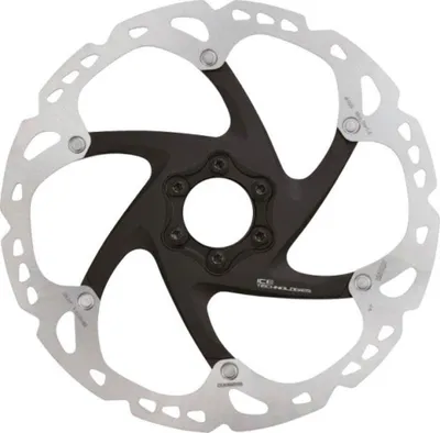 A bicycle brake disc rotor is shown against a white background.