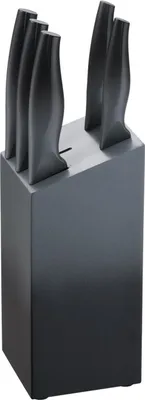 Produktbild von MICHELINO 6 tlg. Edelstahl Küchenmesser Set Messerblock Grau