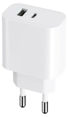 Image de 30W PD Quick Charge Chargeur rapide 1x USB-C (Typ-C) et 1x USB blanc