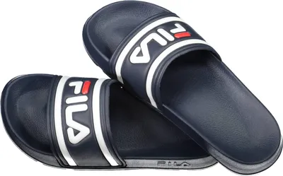 Produktbild von Blaue Damenpantoffel mit Logo und kontrastierenden Details entdecken