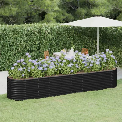 Image de vidaXL Lit surélevé Acier revêtu par poudre 368x80x68 cm Anthracite