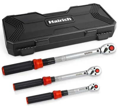Drehmomentschlüssel-Set 3-teilig, 1/4+3/8+1/2 Zoll, 3-230 Nm, ±3 %