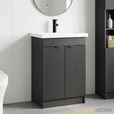 Produktbild von Maison Exclusive - Badezimmermöbel-Set Schwarz 56 x 37,5 x 81 cm Holzwerkstoff