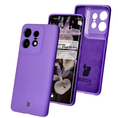 Produktbild von Silikon Handyhülle für Motorola Edge 50 Pro, Bizon Soft Case, Violett