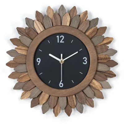 Produktbild von Omgoods – Wanduhr aus Holz, schlicht – 30 cm, rustikale Dekoration für Zuhause