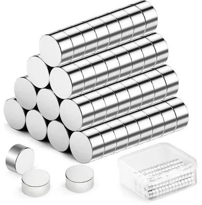 Zdjęcie produktu dla Zestaw 60 mini magnesów, małe, 6 x 3 mm, neodymowe, do majsterkowania, tablicy suchościeralnej, lodówki