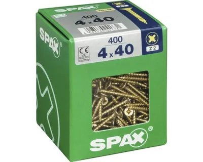 Obrázok produktu pre SPAX 4081020400408, Skrutka, Oceľ, Zinok, Drevo, plochá hlava, Krížový, Žltá