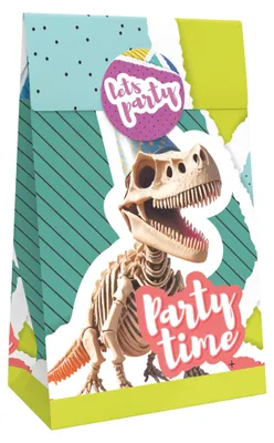Produktbild von Dinosaurier Skelett Geschenktüten 10 Stück Dino Mitgebseltüten Kindergeburtstag Party Papier