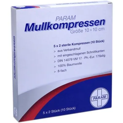 Produktbild von MULLKOMPRESSEN STERIL 10X10 8F, 5X2 St KOM