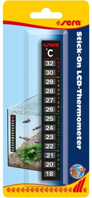 Imagen del producto de Termómetro digital para acuario - Medición de 18 a 34 °C - Termómetro de pared con pantalla LCD - Para acuario y terrario