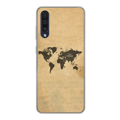 Produktbild von MuchoWow® Handyhülle Schutzhülle Hülle für Samsung Galaxy A30s Weltkarte - Vintage - Erforschen Silikon Softcase Handy Hülle - Karteninhaber