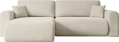 Produktbild von ALTDECOR Ecksofa mit Schlaffunktion und Bettkasten Corner Sofa Eckcouch Couch L-Form universal, links/rechts Schlafcouch Ausziehbar Wohnlandschaft Schlafsofa ORRO-L - 272x145x83cm Beige