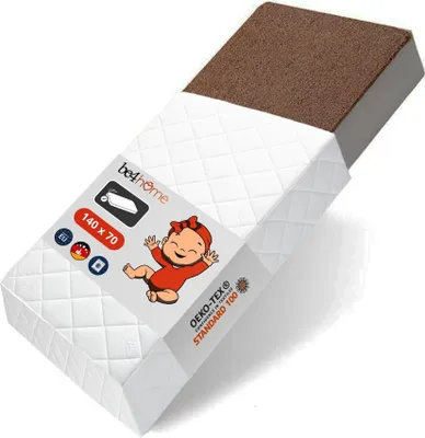 Produktbild von be4home Prima Babymatratze 70x140 cm – Kokos-Schaumstoffmatratze, beidseitig verwendbar, Aloe Vera Bezug, waschbar,