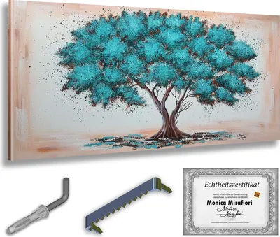 Immagine prodotto di Monica Mirafiori I 100% DIPINTO A MANO I Quadro Albero 140x70cm | Quadro Dipinto a Mano | Quadro Acrilico | Quadro Acrilico Molto Grande I Arte Moderna I Quadri d'Arte