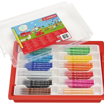 Imagen del producto de Rotulador de fibra - STABILO Trio A - F378/144-04 - Caja con 144 unidades - 12 colores diferentes