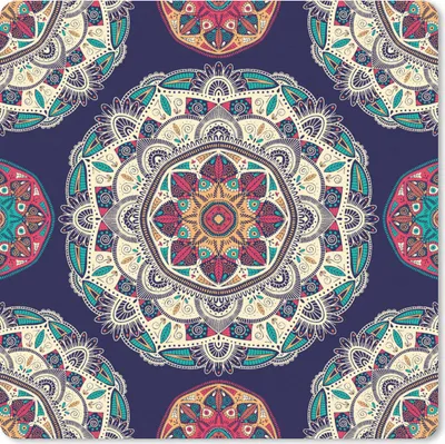 Produktbild von MuchoWow® Mauspad Mousepad Bohème - Mandala - Muster 20x20 cm - Mousepads - Maus Mat - Pad - Mausunterlage - Desk Mat - Bureauartikeln
