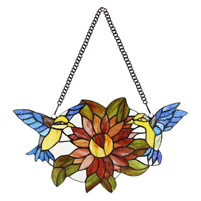 Immagine prodotto di Clayre & Eef Lastre di vetro Tiffany 50x60 cm Uccello di vetro marrone