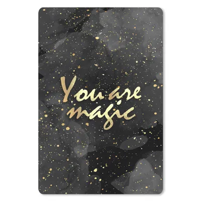 Produktbild von MuchoWow® Mauspad Mousepad Zitate - Magie - Gold - Schwarz 40x60 cm - Mousepads - Maus Mat - Pad - Mausunterlage - Schreibtisch Accesoire