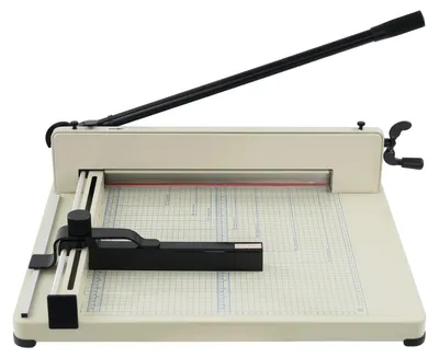 Obrázok produktu pre Ručný rezák na papier, kapacita 400 listov, nastaviteľná hrúbka rezu, BIELY