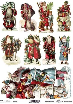 Produktbild von ITD Reispapier Decoupage Bastelpapier Softpapier Serviettentechnik, Nikolaus R1299