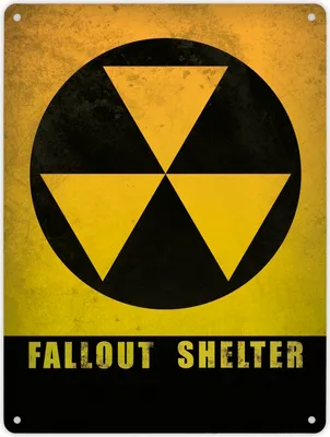 Produktbild von Metallschild XL mit Fallout Shelter Atomschutzbunker Motiv Schild Blechschild
