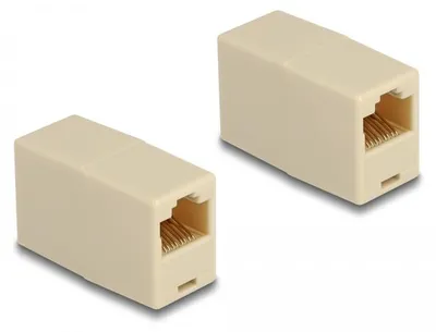 Produktbild von DELOCK Adapter RJ45 Buchse zu RJ45 Buchse UTP beige
