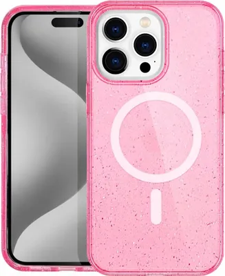 Zdjęcie produktu dla imoshion Sparkle Backcover z MagSafe dla Apple iPhone 15 Pro Max - Glitter Pink