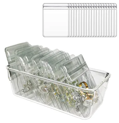 Zdjęcie produktu dla Przezroczysty organizer do przechowywania biżuterii z 15 przegródkami