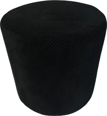 Zdjęcie produktu dla Pufa welurowa ZEFIR DOT 40x40 cm tapicerowana okrągła podnóżek stylowe siedzisko do salonu czarna