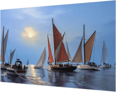 Produktbild von Wandtapete - Dekorative Tapete für Wohnzimmer- Tapetenfolie für Wanddekoration - 104x70 cm - Segelabenteuer