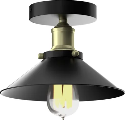 Image de Heilmetz Plafonnier Retro Suspension Vintage MŽtal Abat-jour Industriel DŽcoration pour Salon Salle ? manger Bar Panneaux latŽraux Noir 1 pice