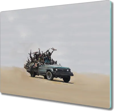 Produktbild von Coloray Schneidebrett Herdabdeckplatte 60x52 cm Kochplattenabdeckung Hackbrett Küchenbrett - Banksy