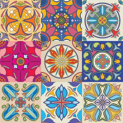 Immagine prodotto di Adesivi autoadesivi per piastrelle per cucina e bagno – 9 adesivi effetto piastrella in cemento, Azulejos Tonia – 9 adesivi, 20 x 20 cm
