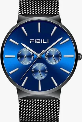 Immagine prodotto di FIZILI Orologi da uomo ultra sottile nero minimalista quarzo milanese maglia acciaio inox