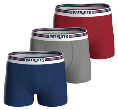 Produktbild von NFL Herren Boxershorts, 3er Pack - NFL Teams, Boxers, Football, Logo, Baumwollmischung New England Patriots 2XL