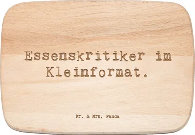 Produktbild von Mr. & Mrs. Panda Schneidebrett Holz Spruch Kind Essenskritiker - Transparent - Geschenk, Kritik, Holzbrett, jausenbrett, Frühstücksbrettchen, Frühstücksbrett, Verwandte