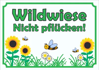 Produktbild von Schild Wildwiese Nicht pflücken waagerecht A2 (420x594mm)