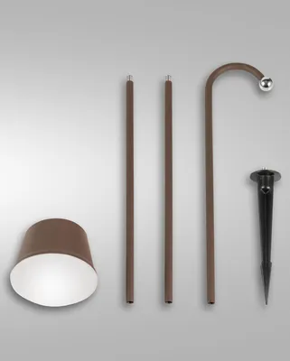 Produktbild von Fabas Luce Armanda LED Spot - Set inkl. Erdspieß / Akku 3W  dimmbar warmweiß Rostbraun 3742-72-361