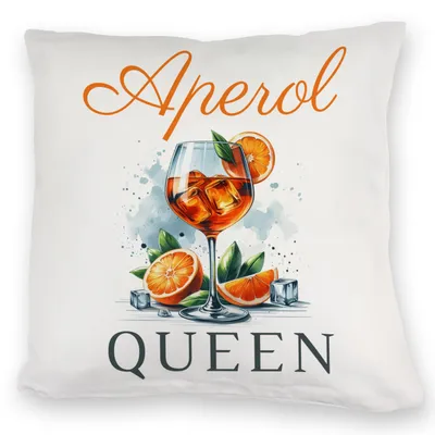 Produktbild von Kuschelkissen Aperol Queen 40x40cm, fluffig weich, waschbar, mit Reißverschluss