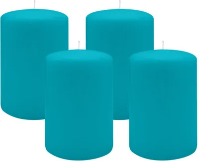 Produktbild von 4er Set Adventskranzkerzen Ocean Blau Ø 100 x 150 mm