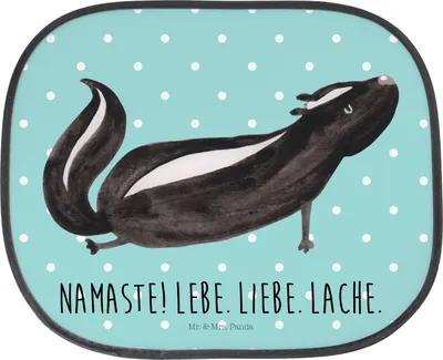 Produktbild von Mr. & Mrs. Panda Auto Sonnenschutz Stinktier Yoga - Türkis Pastell - Geschenk, pkw, Lebe, Autoscheiben, Wildtier, Seitenscheibe, Liebe, Sonnenblende, Namaste, Skunk